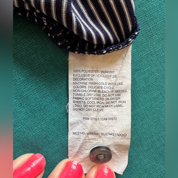 PGA TOUR Men’s Short Sleeve Dark Blue Striped 100% Polyester Button Polo Size XL - Picture 4 of 6